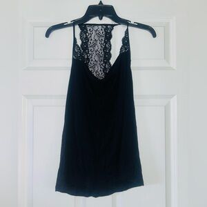 Express Lace Back Sleeveless Black Top Shirt XS Tank